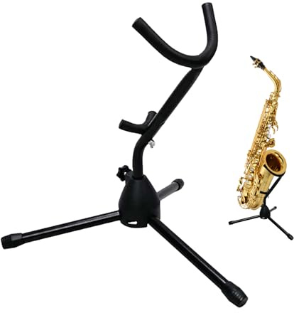Folding Saxophone Stand - Portable Height Adjustable Support Lightweight Instrument Holder Gadget Live Performance Band Accessories for Concert Studios | Musician Tool for Concerts and Music