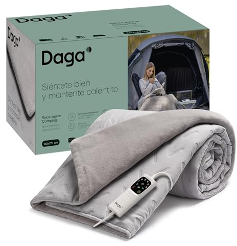Daga Camping-Thermodecke, 160 x 120 cm, Digitale Steuerung, weich und warm, Grau