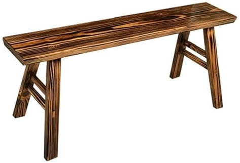 Handgefertigte rustikale Gartenbank aus Holz, wetterfest, für den Außenbereich, 150 kg Kapazität, für den Innen- und Außenbereich, Braun, 100 x 15 x 47 cm