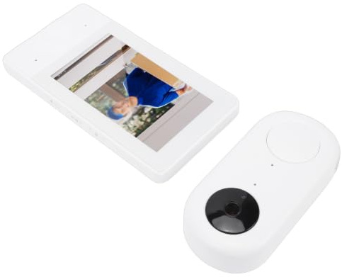 Denash Videocitofono Wireless, Schermo da 4,3 Pollici con Portata Wireless di 20 M e Conversazione Bidirezionale, Videocitofono Impermeabile IP65 con Batteria Ricaricabile, per