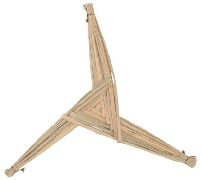 GLEAVI Handgewebtes Brigid-Kreuz – Irischer Stroh-Türbehang, Irisches Kultursymbol – Tischkreuz für Bauernhaus, Irisches Kunsthandwerk, Kirchenaltar, 8,65 x 8,65 x 0,47 Zoll