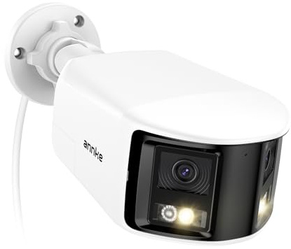 ANNKE FCD800 4K 8MP Dual-Lens PoE Security Camera, 180°Panoramic View | Smart Dual Light Color Night Vision, Two-Way Audio, Light&Sound Alarm, AI Human/Vehicle Motion Detection, IP67 Weatherproof