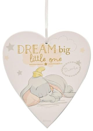 Disney Dream Big Dumbo Heart Plaque magical Beginnings Baby nursery DI399