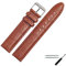 MARBURGER Uhrenarmband 20mm Leder Braun Silber Alligator Prägung Mit Naht - Montage Set 1392034000120
