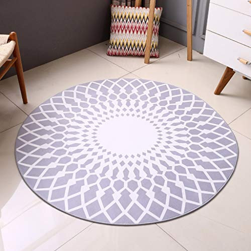 Abgerundete Non-Skid Mat Area Teppich Wohnzimmer Schlafzimmer Haushalt Lärmschutz Teppich Einfache Moderne Persönlichkeit Modisch (MUSTER : Chinese grey, größe : Diameter-63)