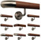 TIBU Ami Nussbaum Geländer Handlauf Treppe Holz Griff gewinkelt Edelstahlhalter, Länge 30-500 cm - Variante: 120 cm mit 2 Halter und Ende Edelstahlbogen