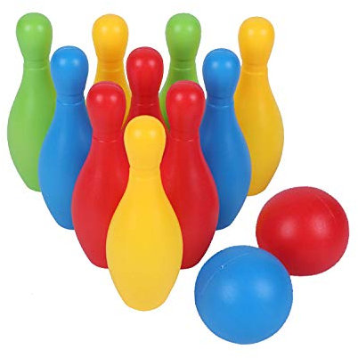 FLORMOON Giochi di Bowling 10 pz Gioco di Bowling Indoor per Esterni Divertenti Plastics Giocattoli Educativi Giochi Sportivi Famiglia per età 2 3 4 5 6 Anni Bambini Ragazze