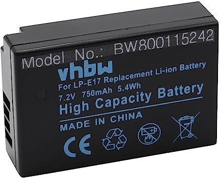 vhbw Akku Ersatz für Canon LP-E17 für Kamera (750mAh, 7,2V, Li-Ion)