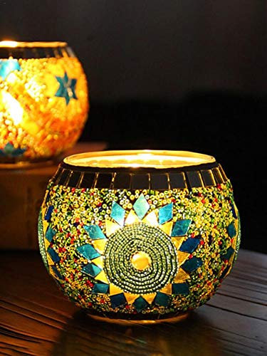Kerzen Teelichthalter Teelichter, Mosaik Glas Kerzenhalter Kerzenständer Jahrgang Candelabra Bunte Romantische Hochzeit Heim Tabelle Hochzeit Dekor Geschenk