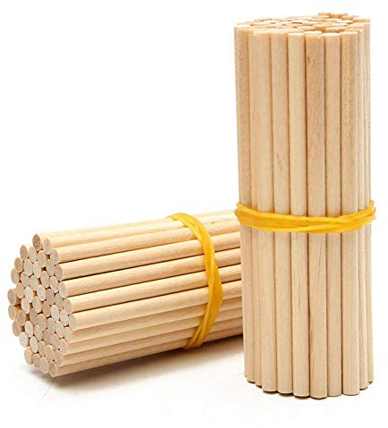 100 Piezas Palillos De Madera Redonda Lollipop del, 10cm Palillos De Madera Redonda para Bricolaje Carpintería, Construcción De Modelos, Inicio La Decoración del Jardín
