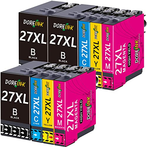 DOREINK 27XL Druckerpatronen für Epson 27 XL Patronen Kompatible für Epson WF 3620 WF-3640 WF-3620DWF WF-3640DTWF WF-7110DTW WF-7210DTW WF-7610DW WF-7620DTWF WF-7710DWF WF-7720DTWF WF-7715DWF(9-Pack)