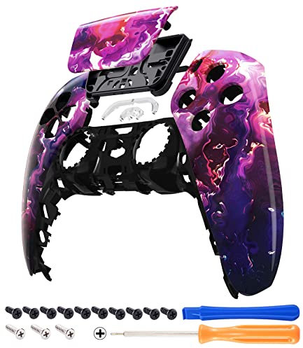eXtremeRate Touchpad Vorderseite Abdeckung Kompatibel mit ps5 Controller, Hülle Case Front Gehäüse Ersatz Schale mit Touch Pad Abdeckung für ps5 Controller(Surreale Lava)