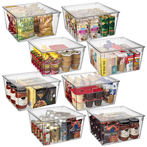 ClearSpace Plastic storage bins with lids XL - Perfect kitchen organization or pantry storage - refrigerator organizer, pantry organization and storage bins, cabinet organizers