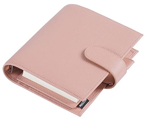 Moterm True-A6 Luxe Ringe Planer - Echtes Leder Binder Organizer (30mm Ring, Kiesel-Staubrose)