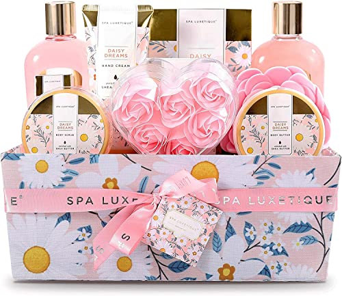 SPA LUXETIQUE Damen Bad Geschenkset - Beauty Set für Sie 12-teiliges Geburtstagsgeschenk, Gänseblümchen Duft Spa Set, Wellness Set für Frauen, Bad Geschenke für Geburtstage und Feste Muttertag