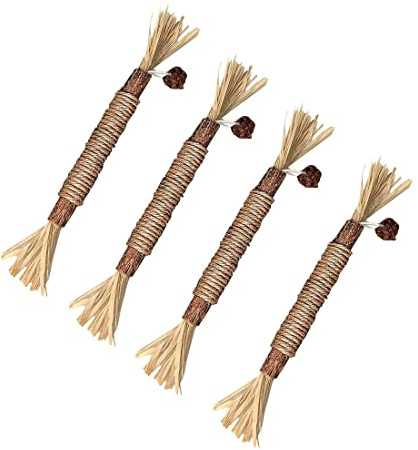 SULIUDAJI Katzensticks Zur Zahnreinigung Kausticks Set Katzenminze Spielzeug Katzenminze Sticks Zum Schleifen von Zähnen für Katze Zu Spielen Beißen Kauen