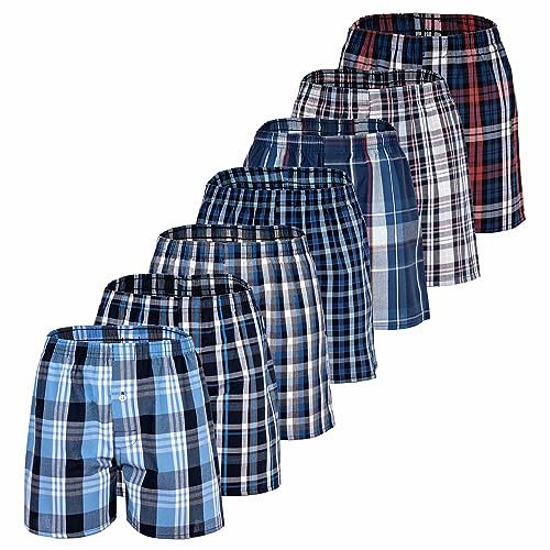 YOURBASICS Kinder Web-Boxer, 7er Pack - American Boxer-Shorts, Gemustert, Spar-Pack Mix1 176