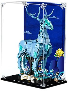 Vitrine acrylique pour Lego Harry Potter Expecto Patronum 76414 – Présenter, protéger et décorer votre modèle avec rangement anti-poussière (fond B)