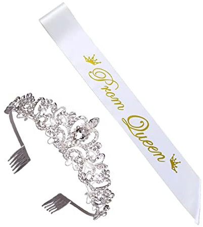 JOINPAYA kronen schärpe tiara: Prinzessin Krone Crown Women Abschlussfeier Schärpe Graduiere Schärpe Prinzessin Grad Tiara Abschlusskappe Mit Strass Student Schultergurt Aus Satin Dekorationen
