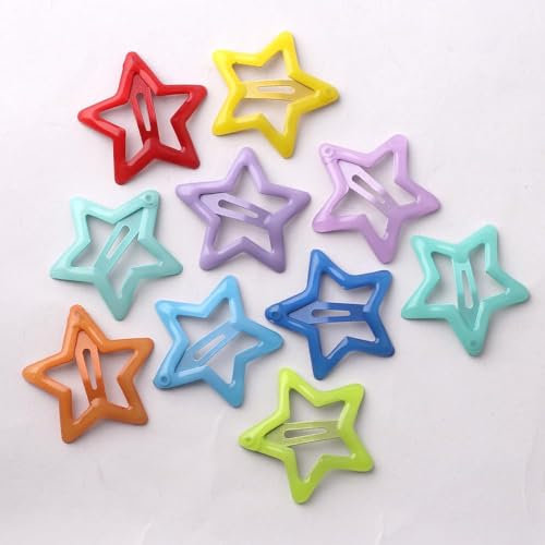 10pcs Glow-in-the-Dark Star Hair Clips, Donna piccoli capelli clip, Pentagramma capelli clip capelli Glow-in-the-Dark Star capelli clip Y2k Accessori, Stella capelli clip