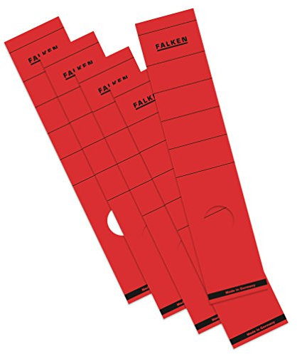 Original Falken 500er Pack Ordner-Rückenschild. Made in Germany. Etiketten 60 x 290 mm selbstklebend für 8 cm breite Ordner rot