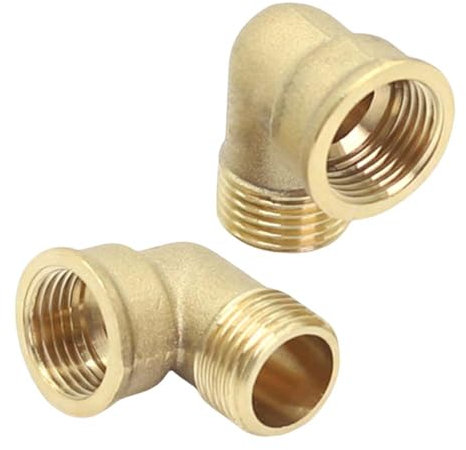 YRAKOZIN [2 Stück] Messing Winkel 90°- 3/4 IG/AG, Innengewinde Ø24mm x Außengewinde Ø26.5mm, Trinkwasser Geeignet, Sanitär-Anschlussstücke, Zubehör für Wasserschlauch