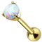 Piersando Ohrringe Echt 585 Gold Tragus Helix Daith Ohr 14 Karat Piercing mit Opal Kugel Gelbgold | 3mm