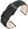 ANNEFIT Uhrenarmband 19mm für Herren Damen, Lederarmband Vintage mit Schwarze Schnalle, Schnellverschluss Ersatzarmband (Dunkelgrau)