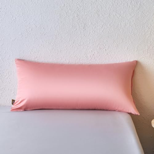 Salad House Kissenbezug 40x80, 1er, Rosa: 100% ägyptische Baumwolle | Mako-Satin: kühlend, atmungsaktiv und seidig glatt für Haut und Haare; mit verdecktem Reißverschluss, 400 TC und OEKO-TEX
