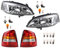 Johns, Scheinwerfer Heckleuchten Set Links Rechts passend für Opel Astra G + Leuchtmit.