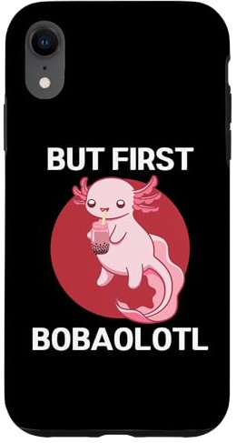 Hülle für iPhone XR Niedlicher Kawaii Axolotl But First Bubble Tea Japanischer Stil