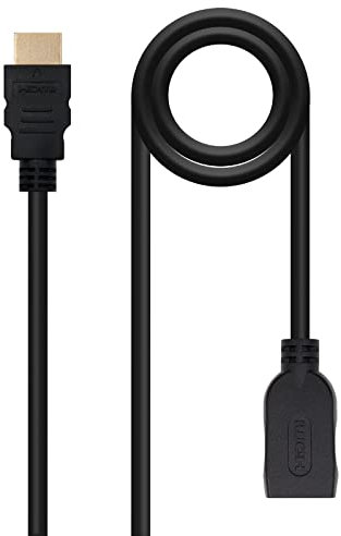 Câble HDMI 2.0 rallonge A/M-A/H, 1 m, Noir, idéal pour la Transmission Audio et vidéo Haute définition Entre appareils.