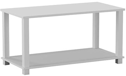 URBNLIVING Table basse à 2 niveaux avec étagère – Table d'appoint de style minimaliste pour salon, meuble TV, design compact – Assemblage facile, finition durable