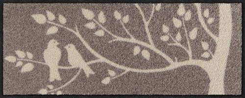 Salonloewe Skandi Birds I Waschbare Fußmatte in 30 x 75 cm mit Vogel Motiv I Sauberlaufmatte & Schmutzfangmatte für Innenbereich