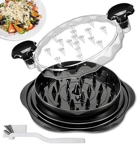 Chicken Shredder, 25CM Visible Chicken Breast Shredder Tool Twist with Brush,Large Meat Food Shredder Machine, Anti-Slip Strip, Ergonomic Handle, Heat Resistant, BPA Free, Dishwasher Safe