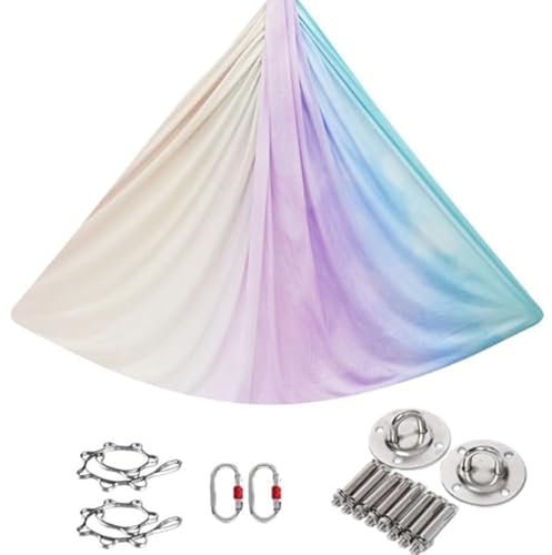 Mixtric Aerial Yoga Hängematte Premium, Aerial Silk Yoga Schaukel, Verbessern Sie Flexibilität Und Rumpfkraft, Für Antigravity Aerial Fitness Inversionsübungen,07,4m