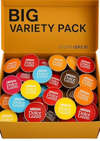 NESCAFÉ DOLCE GUSTO x44 Coffee Pods Variety Pack in StormBrew Gift Box, Flavours Coffee, Tea, Hot Chocolate Capsules (Total 44 Pods, 32 Drinks)