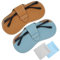 ViEinkaufen 2 Pcs Slim Glasses Case, Leather Glasses Case Soft Spectacle Cases Anti-Scratch Sunglasses Pouch with Cleaning Cloth Eyeglasses Storage Bag for Women Men-Brown,Light blue