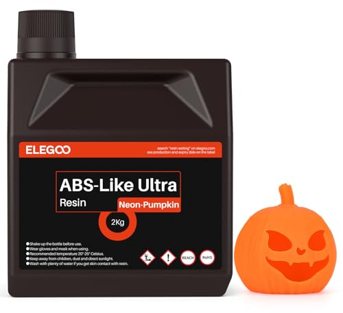 ELEGOO ABS-Like Ultra Resin, High Toughness UV-Härtendes Resin mit Hohe Präzision für LCD/DLP 3D Drucker Photopolymer Harz Kürbis Orange 2000G