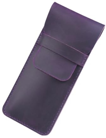 YISENJEE Stifteetui Handgemachte Stifthülle Aus Rindslederimitat, Stiftetasche, Schutzhülle – 4 Stifte, 165 mm X 70 mm – Lila