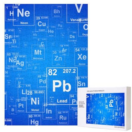 Science Teacher Funny Elements Periodic Table,300 Pieces Wooden Jigsaw Family Game Jigsaw Puzzles for Adults Teens