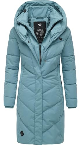 Ragwear Damen Winter-Steppmantel Natalka wasserdicht mit großer Kapuze | Länge: oberschenkellang | Wärmegrad 3 von 3 – warm gefüttert | lang geschnitten | große gefütterte Kapuze