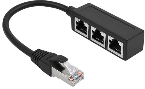 Ethernet Splitter 1 zu 3, Ethernet Kabel Splitter, RJ45 Kabel Adapter, 1 zu 3 LAN Netzwerk Splitter für Super Cat5 Cat5e Cat6 Cat7 Kabel, kompatibel mit ADSL, Hub, Switch