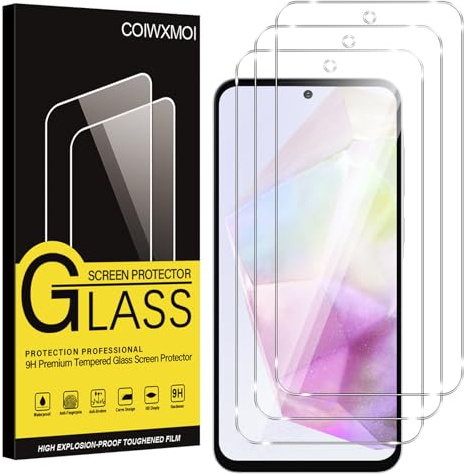 Coiwxmoi 3 Pièces Verre Trempé pour Samsung Galaxy A35 5G 6,6,Ultra Résistant Film Protection écran, Dureté 9H Glass, Sans Bulles D'air,Anti-Rayures HD Transparent Vitre Protection pour Samsung A35