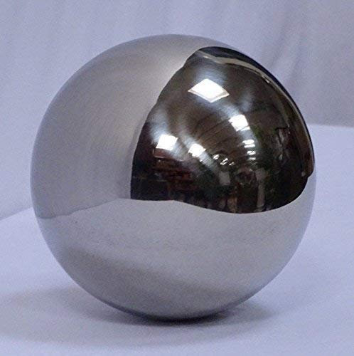linoows Rosenkugel, Teichkugel, Gartenkugel Silber, Edelstahl Kugel, 15 cm
