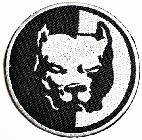 HHO Pitbull Dog Pet Logo Biker Hog Outlaw Motorrad Leder Jacken Custom Patch bestickt DIY Patches niedliche Applikation Aufnäher Aufbügler Kinder Craft Patch für Taschen Jacken Jeans Kleidung