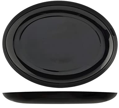 H&H Premiere Set Piatti Ovali, Opale, Nero, 6 unità