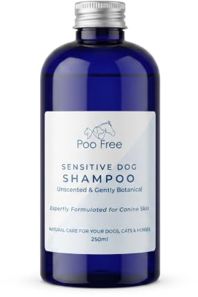 Poo Free Hundeshampoo Unparfümiert 250ml - Bio-Aloe Vera | Unparfümiertes Hundeshampoo mit Bio-Aloe-Vera. Ohne ätherische Öle, sanft zu empfindlicher Haut & pH-angepasst.