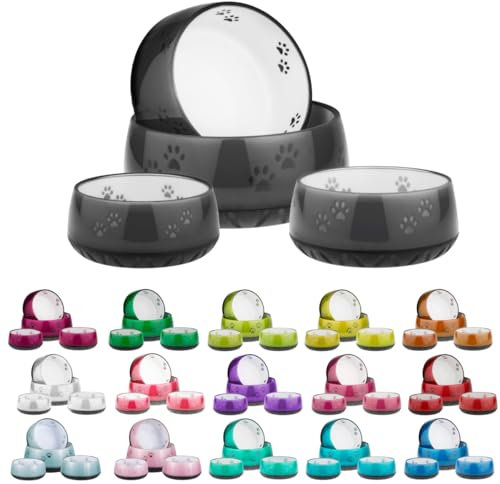 EHASO Hundenapf mit Pfötchen - Futter- und Trinknapf für kleine und große Hunde, unifarben