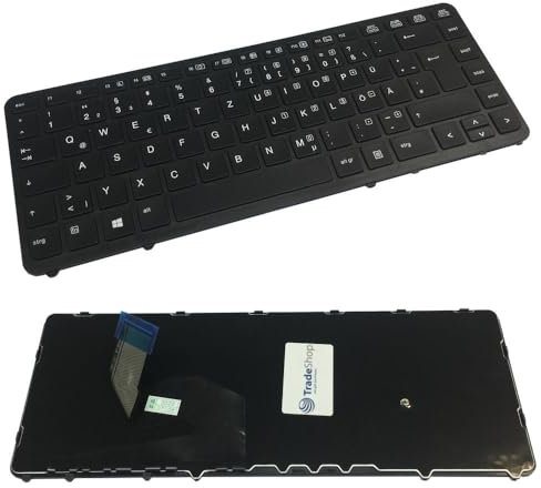 Trade-Shop Clavier QWERTZ d'origine allemand pour HP EliteBook 740 G1 740 G2 745 G1 745 G2 750 G1 750 G2 755 G1 755 G2 840 G1 840 G2 850 G1 850 G2 Clavier d'ordinateur portable